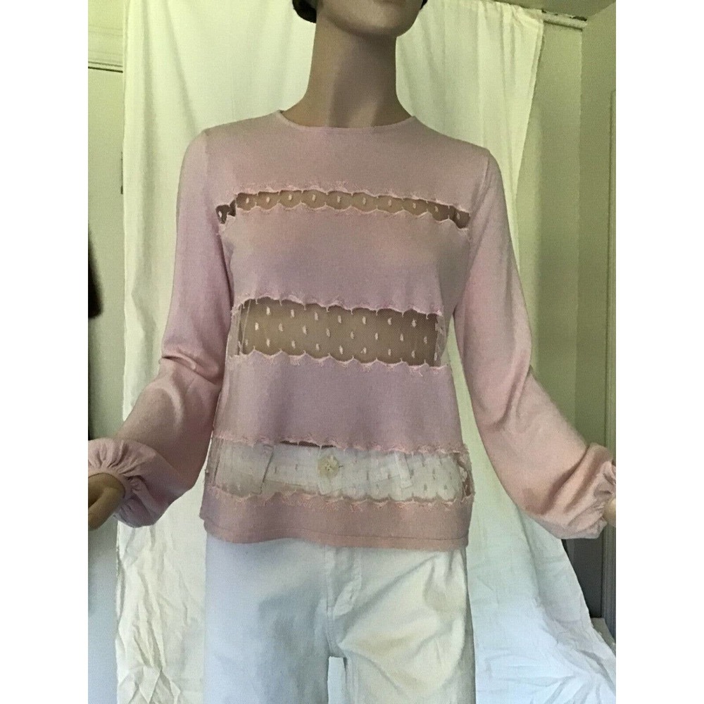 Giambattista Valli Lace-panel Round neck Sweater - pnk